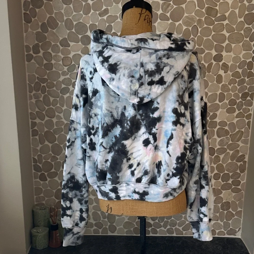 Hollister tie-dye cropped zip up hoodie